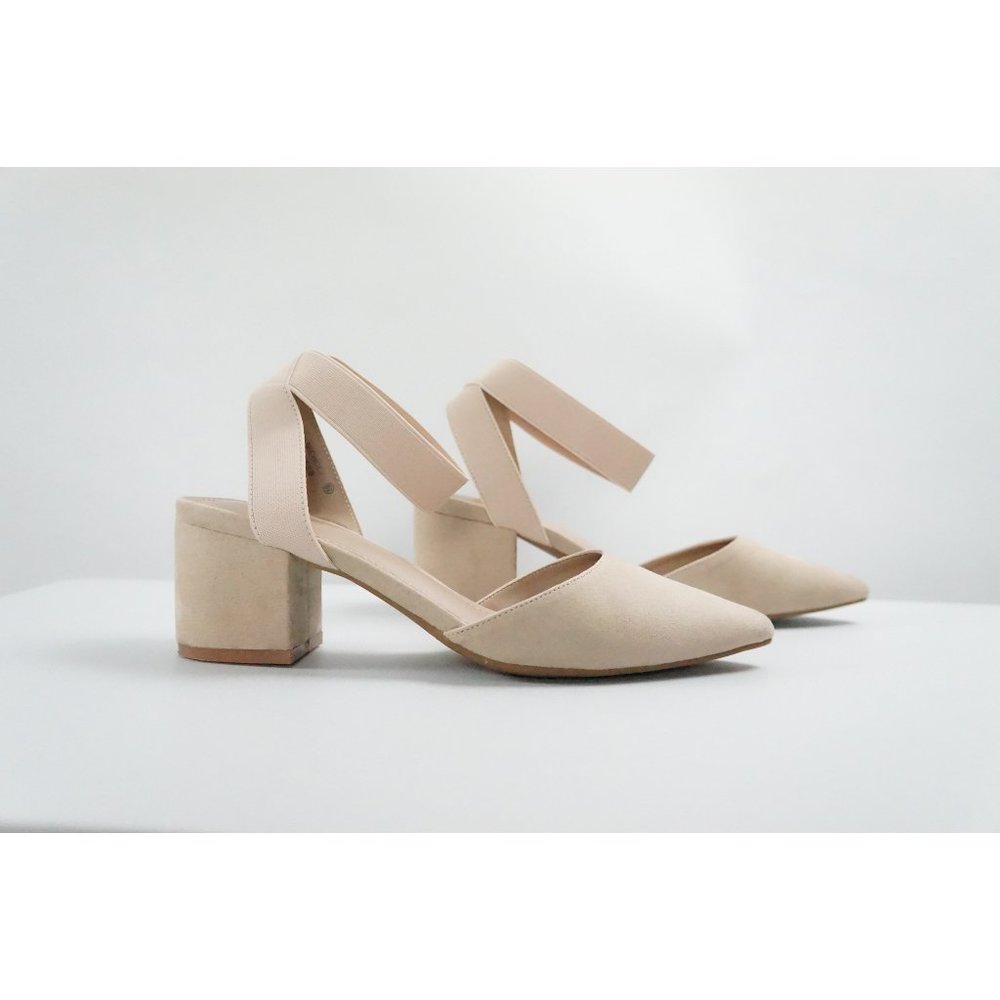 Dream Pairs Chunky Heels, Ankle Straps, Nude